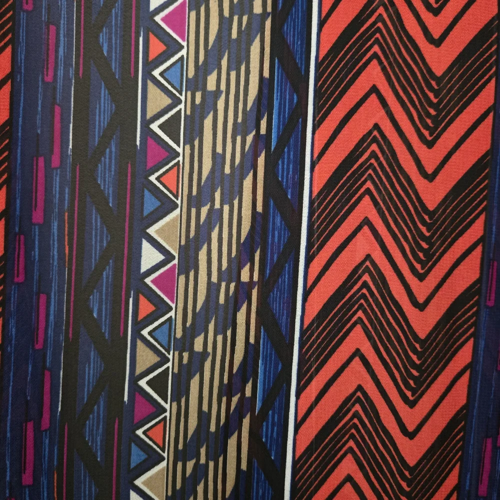 Forever 21 Bold Geometric Chevron Print Orange, Blue Swim Coverup - Picture 3 of 5
